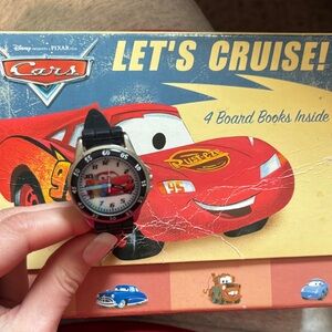 Lot Disney Pixar Cars Kids Watch - Black Strap, Red/White Face +books